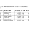 Exam Schedule for the Undergraduate Students Who Exceeded Their Maximum Duration of Education